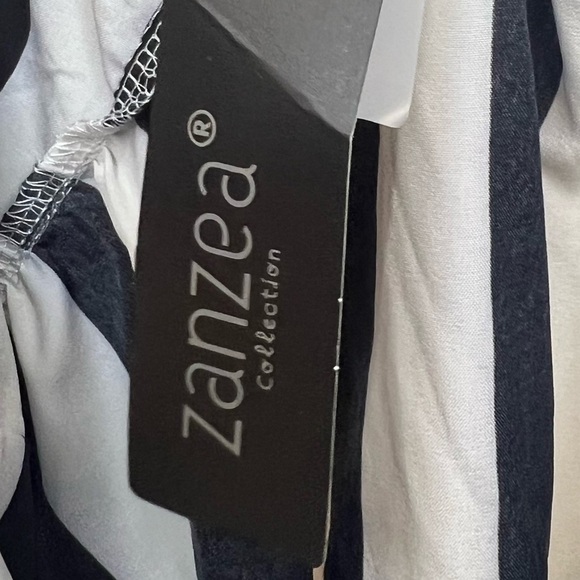 NWT Zanzea Woman's Blck & White Striped Button Down Jumper Sz L casual maxi midi - Picture 5 of 9